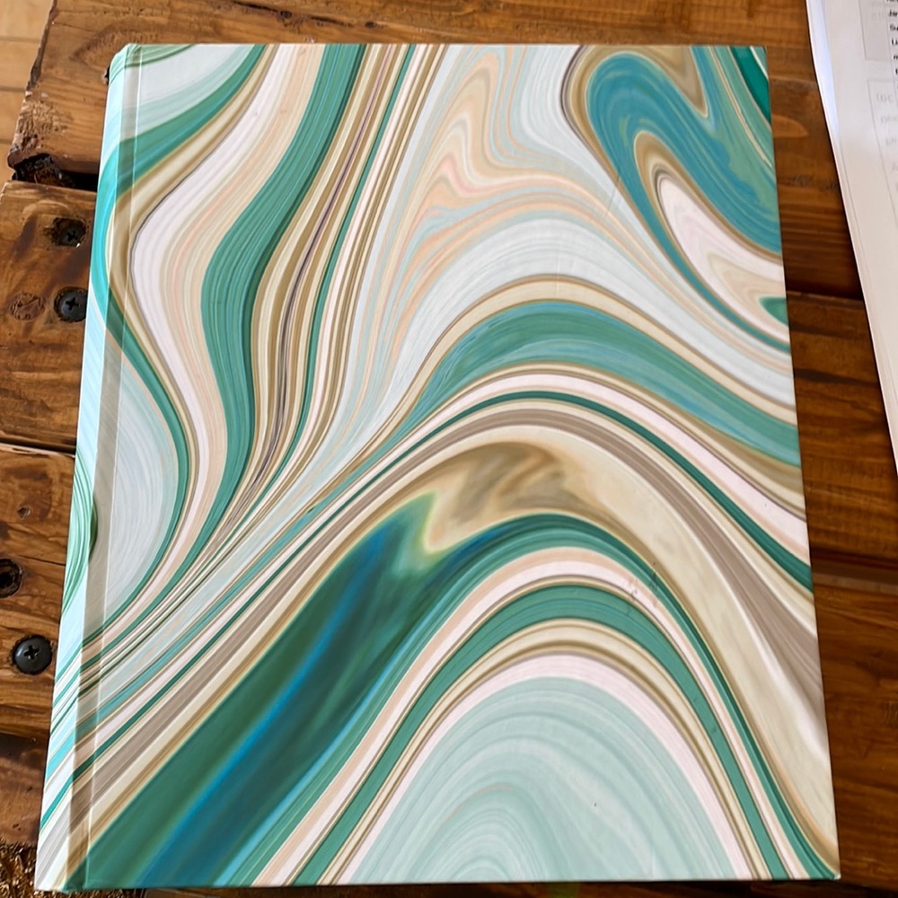 Large marbled turquoise notebook